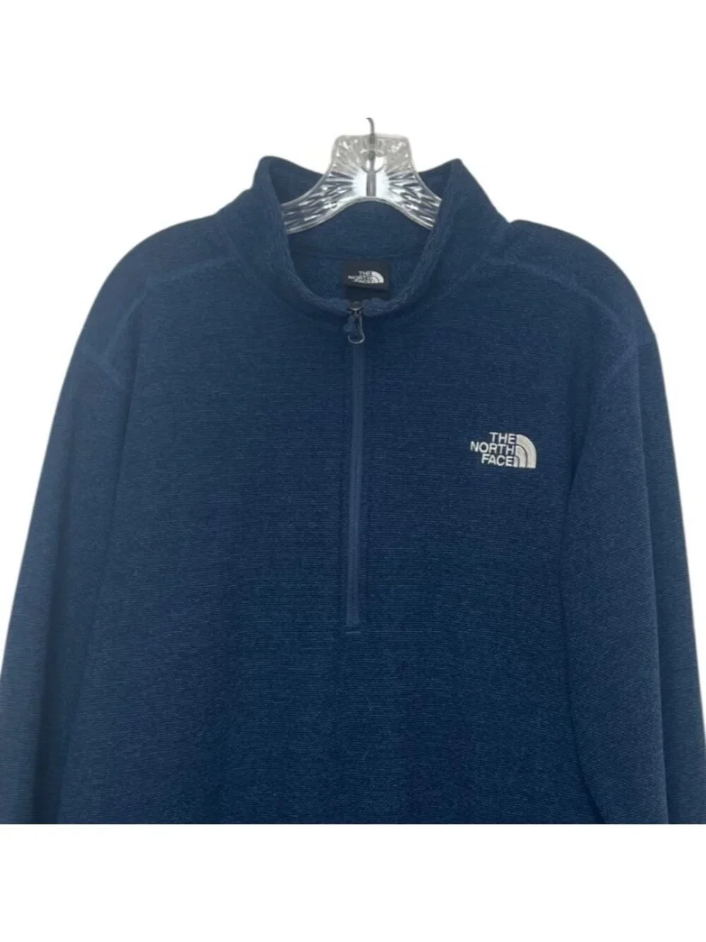 The North Face Quarter Zip Fleece Pullover Mens XL Blue Warm